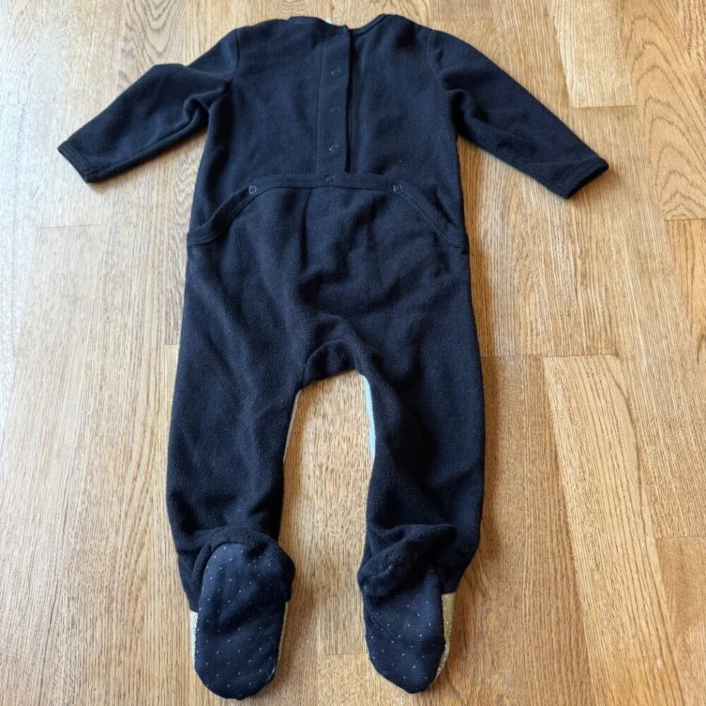 Holiday Time Penguin Infant Pajamas Glitter Fleece 6-9 Months